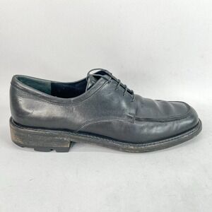 Salvatore Ferragamo Mens 10.5D Derby Black Leather Lug‎ Sole Oxford Dress Shoes